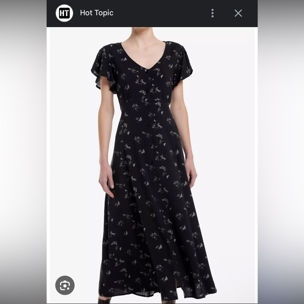 Hot Topic Black and White Butterfly Maxi Dress